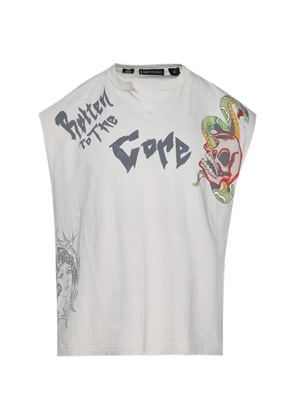 EARTHLING VIP skull graphic vest - White
