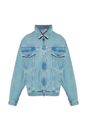 VETEMENTS logo-print denim jacket - Blue