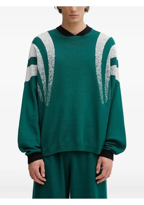 adidas striped logo knitted sweater - Green