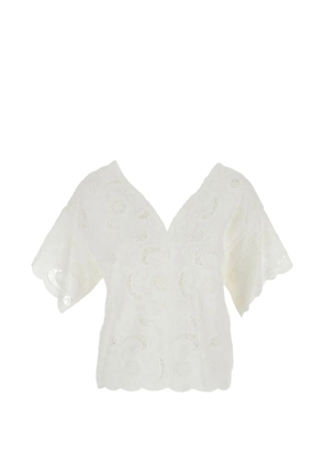 Merci V-neck floral blouse - White