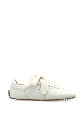 Odissì ribbon-fastening leather sneakers - White