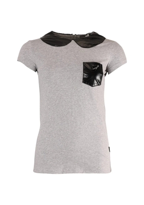 Love Moschino Peter Pan collar pocket T-shirt - Grey