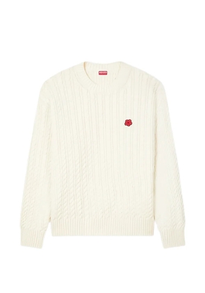 Kenzo Boke Flower cable-knit sweater - Neutrals