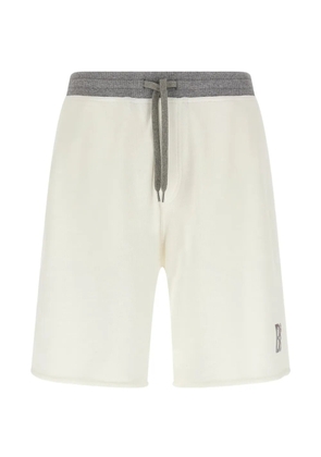 Brunello Cucinelli logo-print track shorts - White