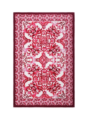 Dolce & Gabbana Majolica-print terry-cloth beach towel - White