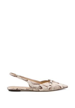 Stuart Weitzman Georgie snake-print slingback pumps - Neutrals