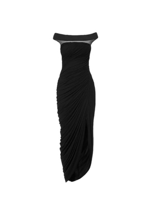 CHATS BY C.DAM Indira off-shoulder draped midi dress - Black