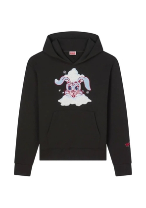 Kenzo bunny-embroidered hoodie - Black