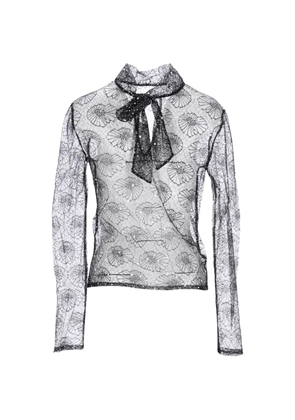 MSGM crystal-embellishment top - Black