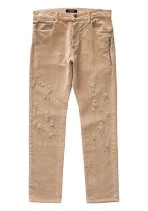 Undercover bead-detailing slim-fit trousers - Neutrals