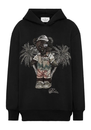 Philipp Plein teddy-palm embellished hoodie - Black