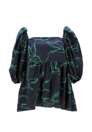 Stine Goya bird-embroidered top - Blue