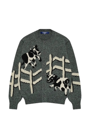 Junya Watanabe MAN cow-print cardigan - Grey