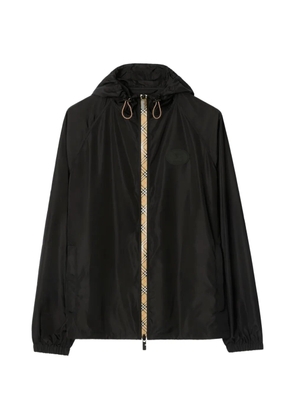 Burberry contrasting-trim hooded jacket - Black