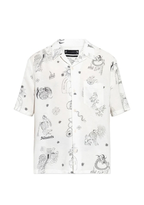AllSaints Terra printed chest-pocket shirt - White