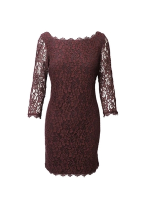 Diane Von Furstenberg Vintage lace-detail zip midi dress - Red
