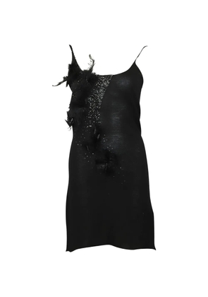 JOSEPH sequins feather-detail mini dress - Black