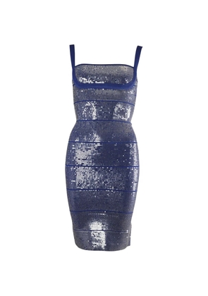 Herve Leger Katherine sequin bandage mini dress - Blue