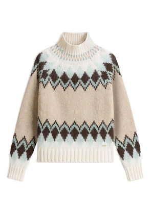 Woolrich Fair Isle pattern turtleneck sweater - Neutrals