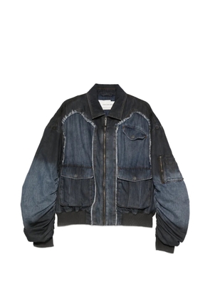 Feng Chen Wang zip-fastening panelled bomber jacket - Blue