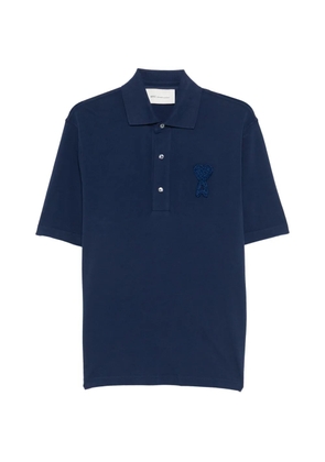 AMI Paris logo-appliqué polo shirt - Blue