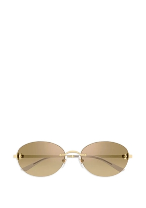 Cartier Eyewear oval rimless sunglasses - Gold