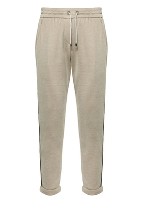 Brunello Cucinelli bead-trim cropped track pants - Green