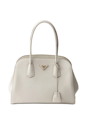 Prada medium leather tote bag - White