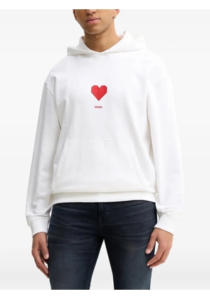 HUGO Dalentinos heart-graphic hoodie - White