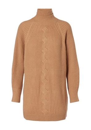 Max Mara cable-knit roll-neck dress - Neutrals