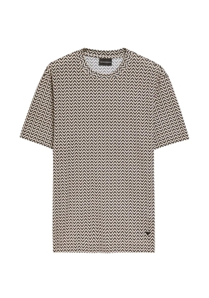 Emporio Armani chevron-patterned T-shirt - Neutrals