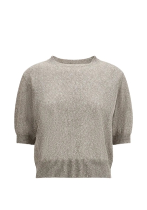 Brunello Cucinelli sequin-embellished T-shirt - Grey