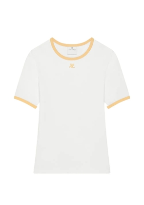 Courrèges contrast-trim signature T-shirt - White