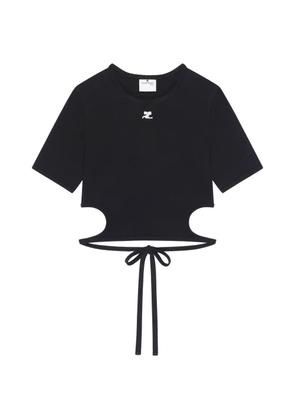 Courrèges ribbon cutout T-shirt - Black