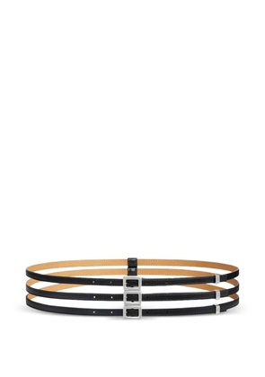 Courrèges square leather triple belt - Black