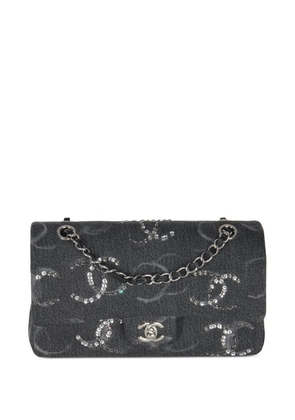 CHANEL Pre-Owned medium Denim Sequin CC Classic Double Flap bag - Grey