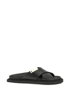 Moschino criss-cross sandals - Black