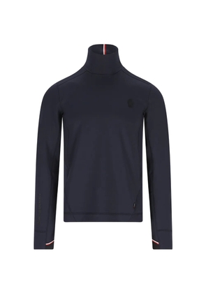 Moncler Grenoble logo patch turtleneck sweater - Blue