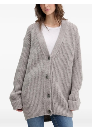HUGO button ribbed cardigan - Grey
