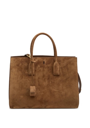 Saint Laurent small Sac de Jour suede tote bag - Brown