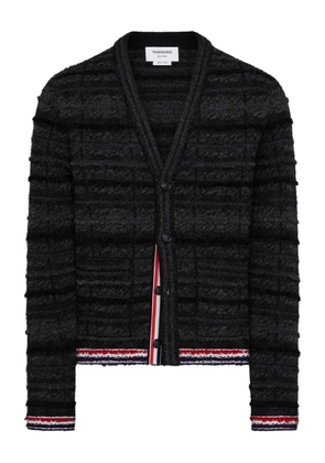 Thom Browne tartan-jacquard cardigan - Black