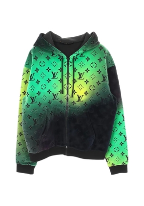 Louis Vuitton Pre-Owned 2010s monogram velvet zip-up hoodie - Green