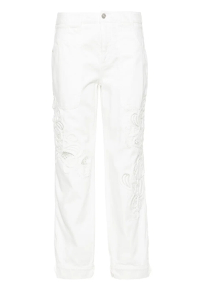 Ermanno Scervino macramé-lace embellished trousers - White