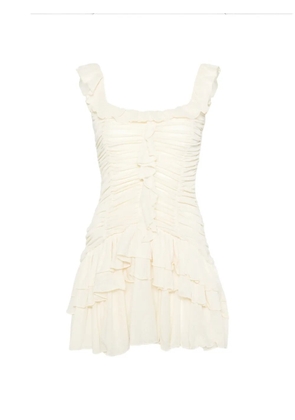 SIEDRES Gemma ruffled mini dress - Neutrals