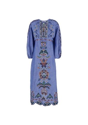 FARM Rio Garden Tapestry embroidered mini dress - Blue