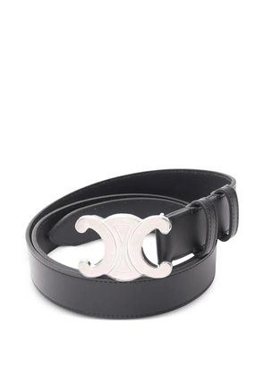 Celine Pre-Owned 2020s large Triomphe leather belt - Black