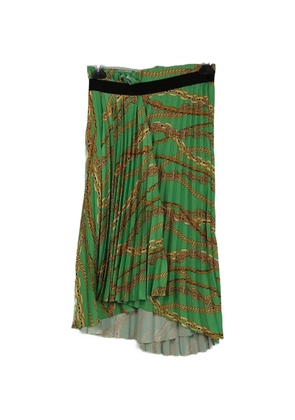 Balenciaga Pre-Owned pleated chains-print midi skirt - Green