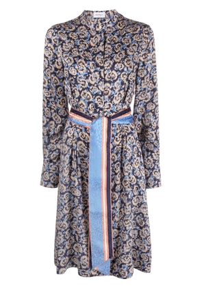 Ferragamo graphic-print midi dress - Blue