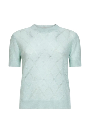 Blanca Vita diamond-stitch buttoned sweater - Green