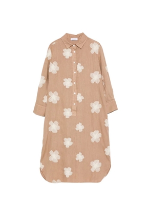 Rosso 35 floral-shirt midi dress - Neutrals